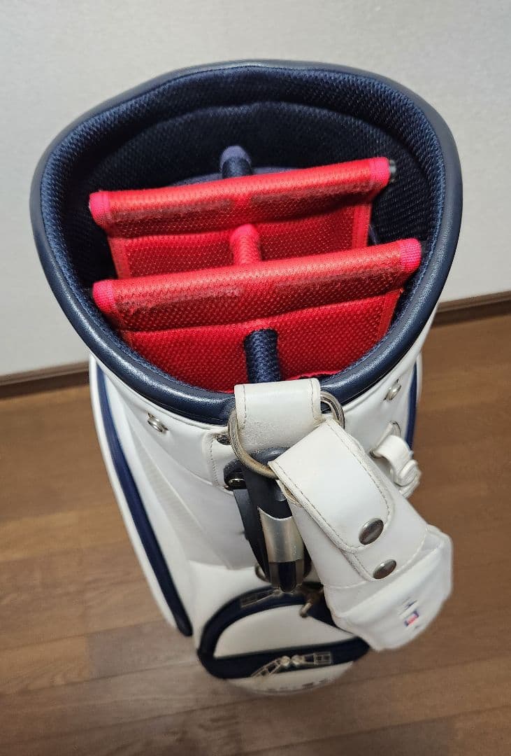   キャディバッグ ホワイト/ネイビー