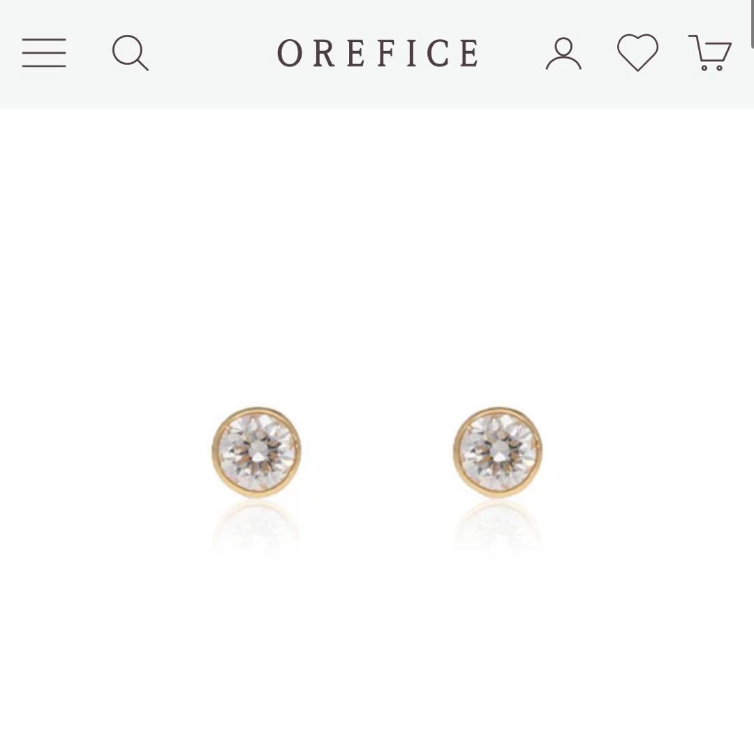 K18 オレフィーチェ マイクロヌード ピアス 0.1ct ダイヤモンドピアス
