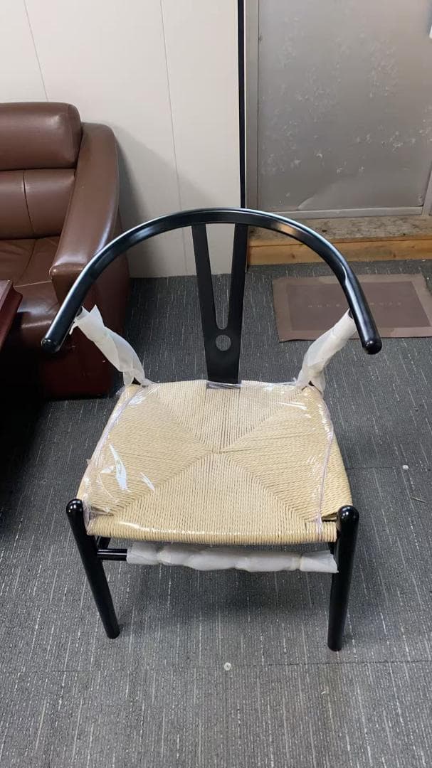 黒ウィッカー椅子 未使用 訳あり品　写真をご確認 SF16-10