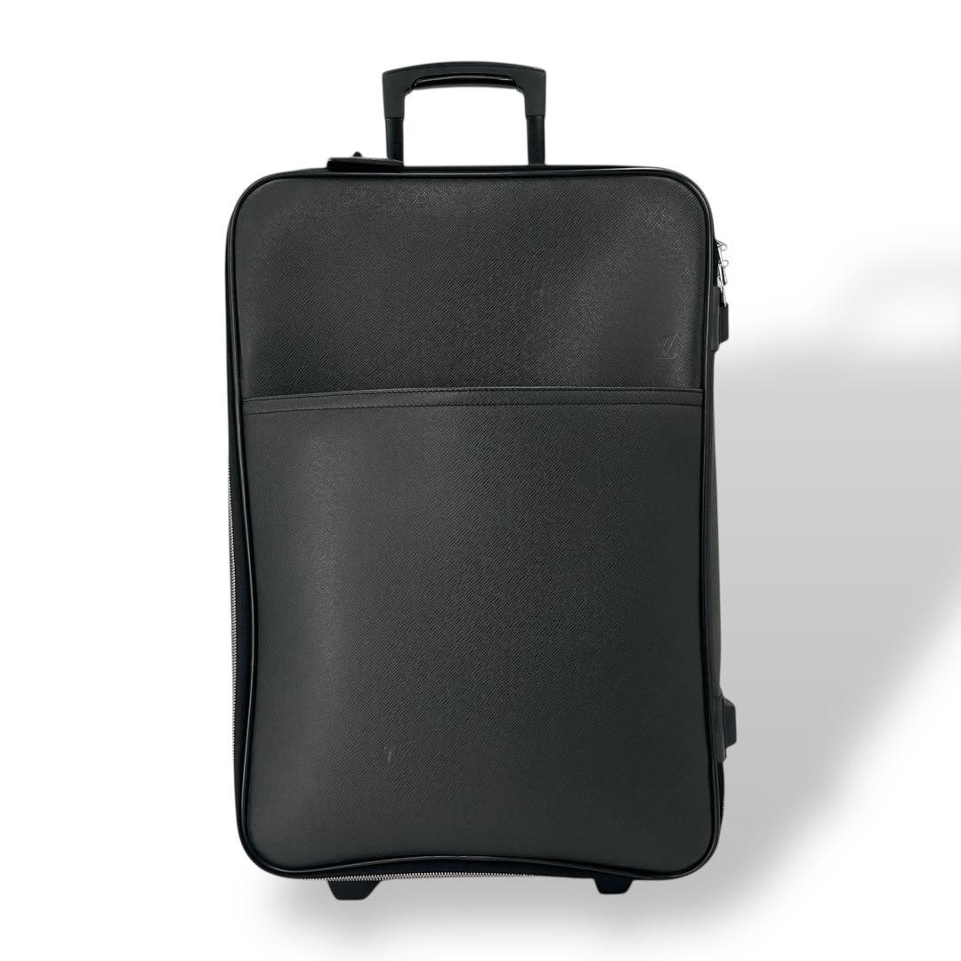 ルイヴィトン　ペガス55 キャリーケース　タイガ　トラベルバッグ　レザー　黒