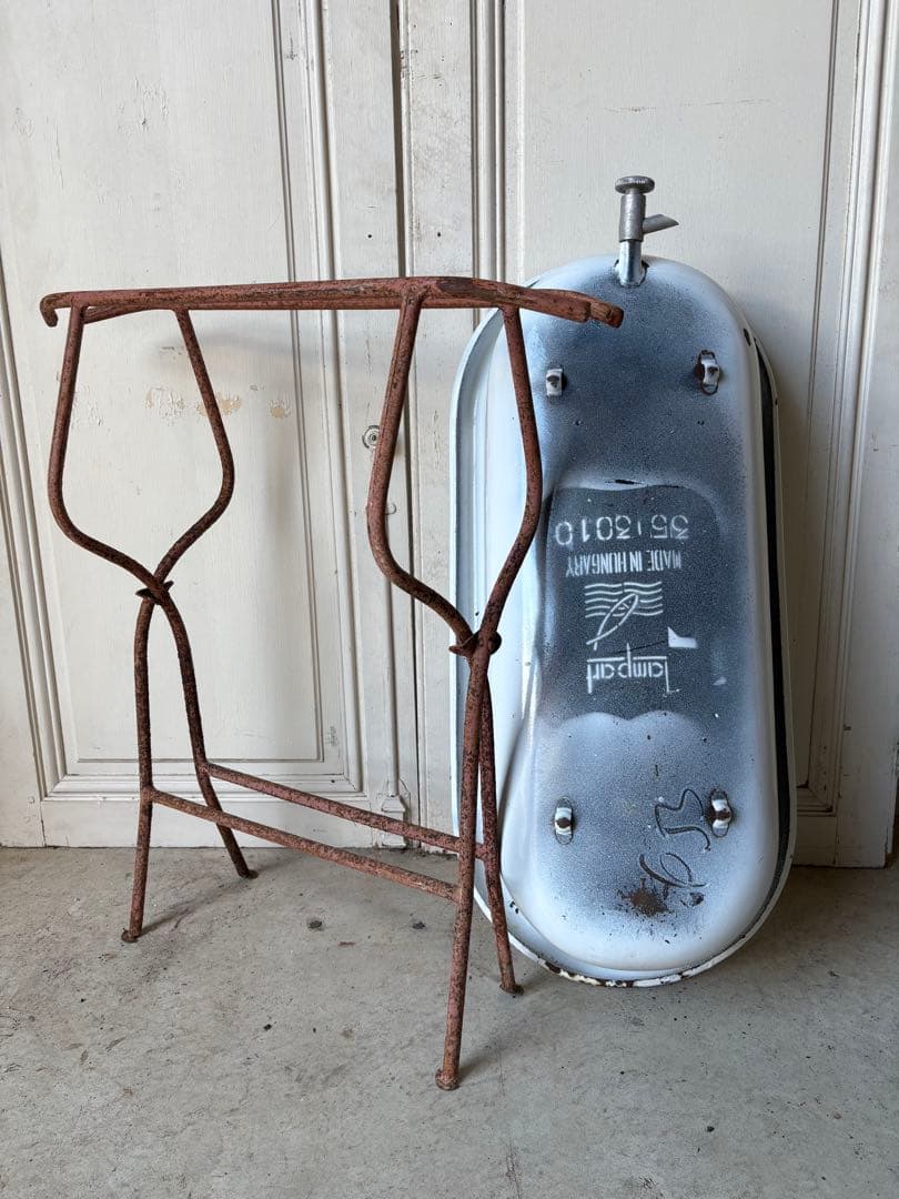 ベビーバス　アンティーク　ホーロー