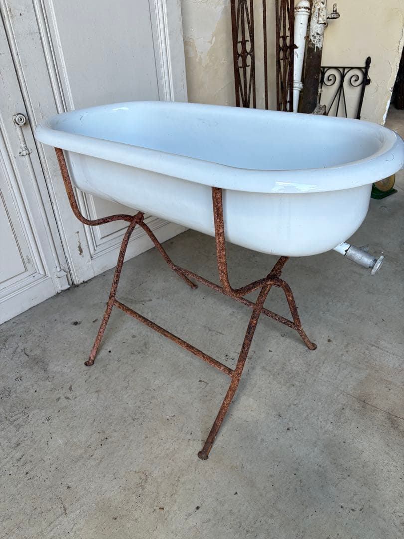 ベビーバス　アンティーク　ホーロー