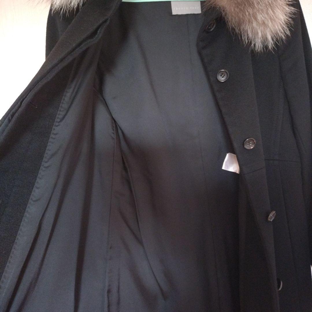 美品　セオリーリュクス　カシミヤロングコート　フォックスファー