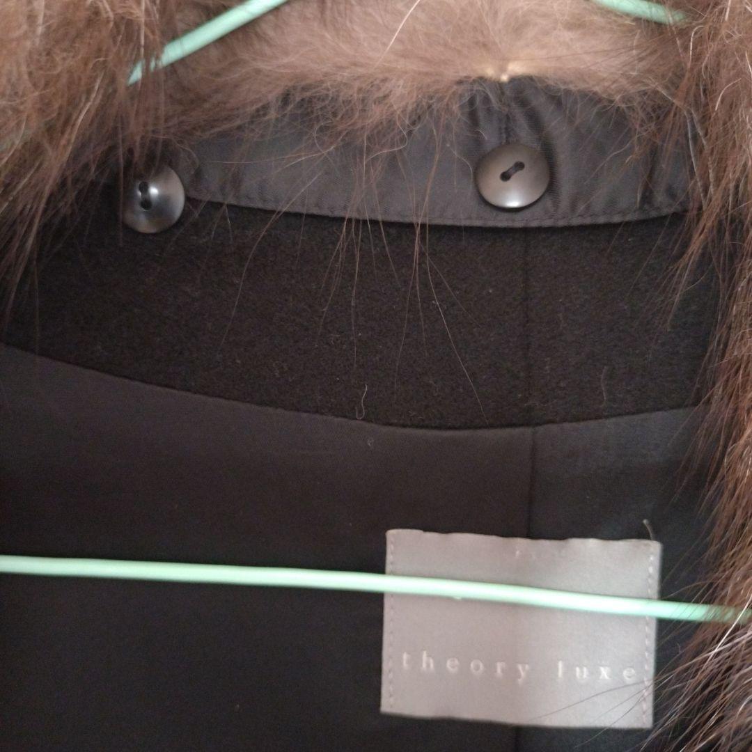 美品　セオリーリュクス　カシミヤロングコート　フォックスファー