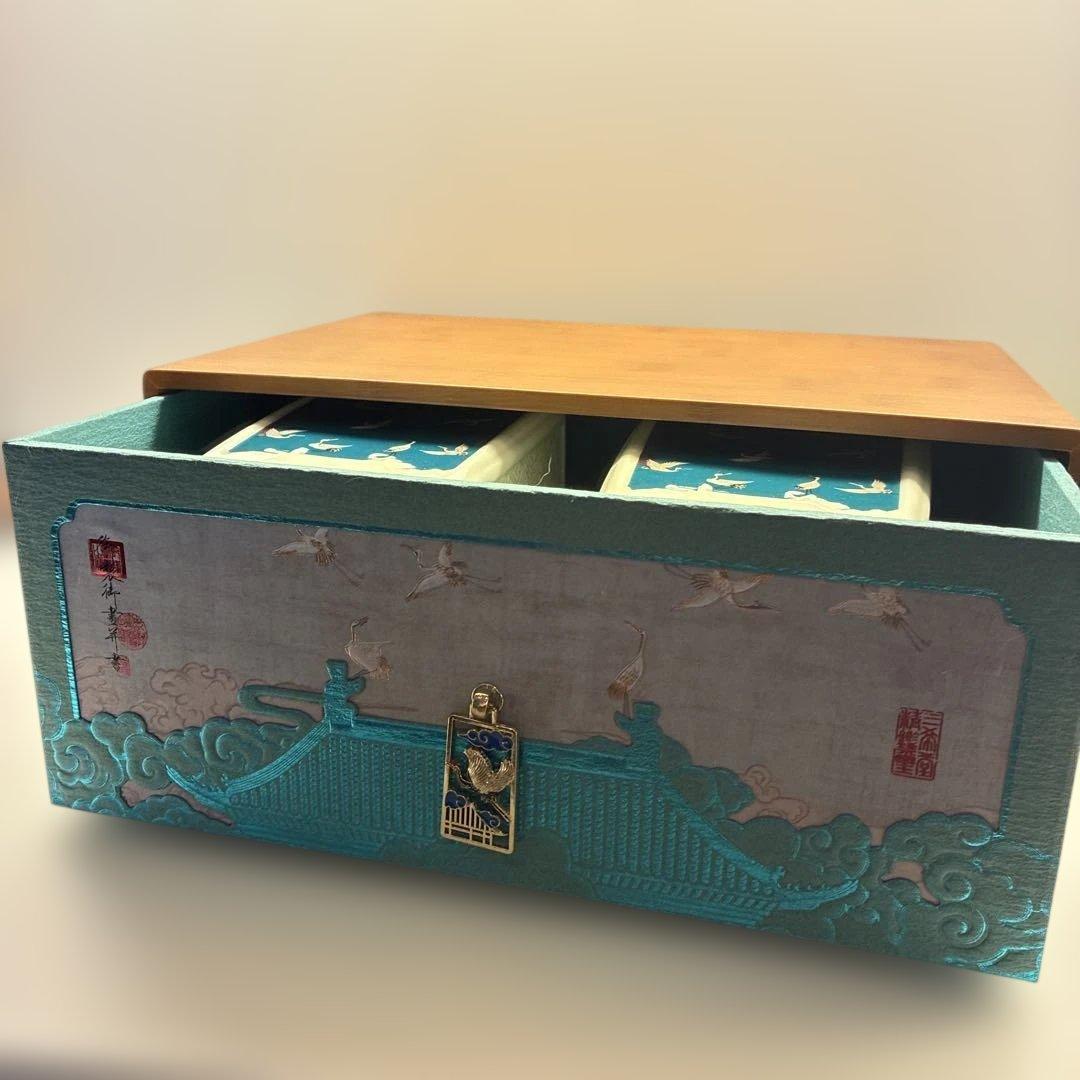 高級　小さい棚　中国茶　セット　引き出し　収納　細工