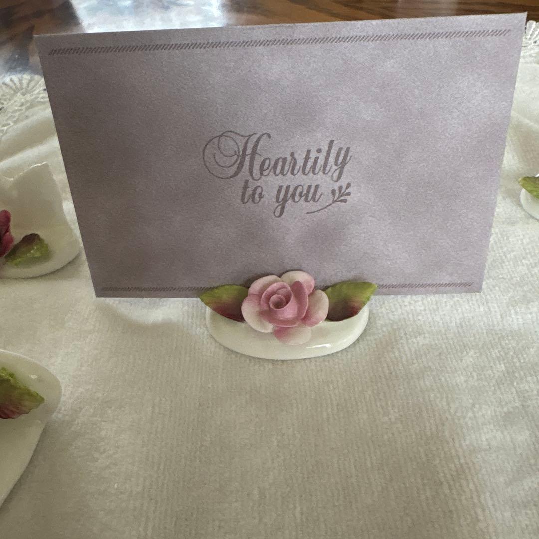 コールポート　バラの陶花カードスタンド6個セット