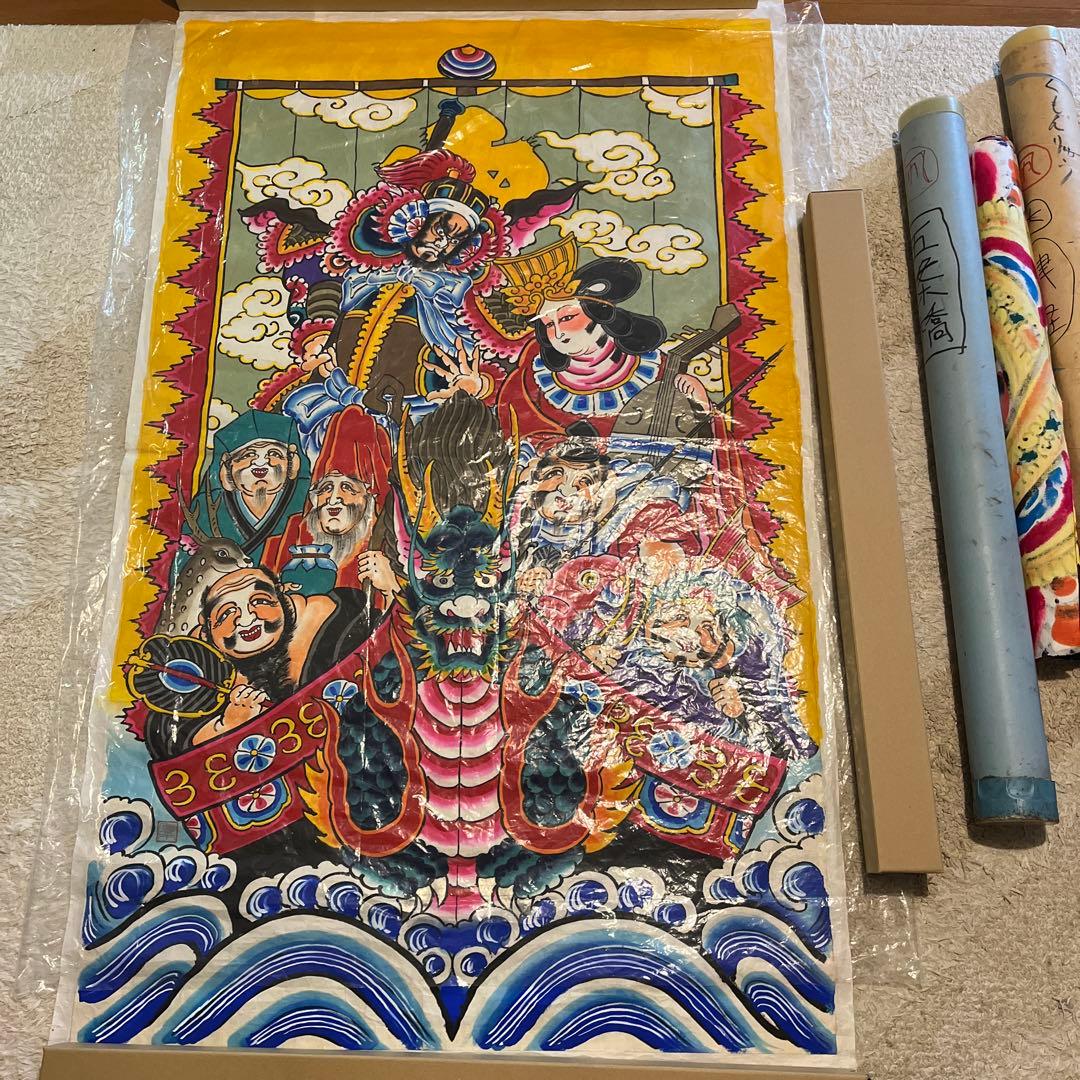 江戸凧　七福神　絵紙