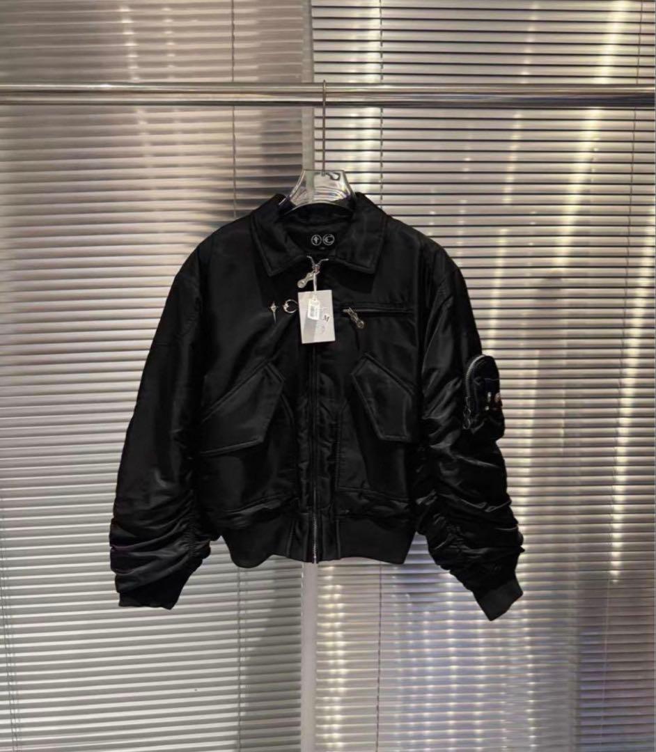 ブラック ボンバージャケット thug club