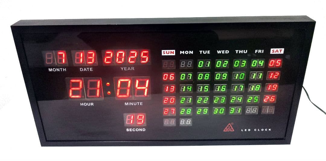 【廃盤品】JDL LED CLOCK デジタル掛け時計 / カレンダー 温度計