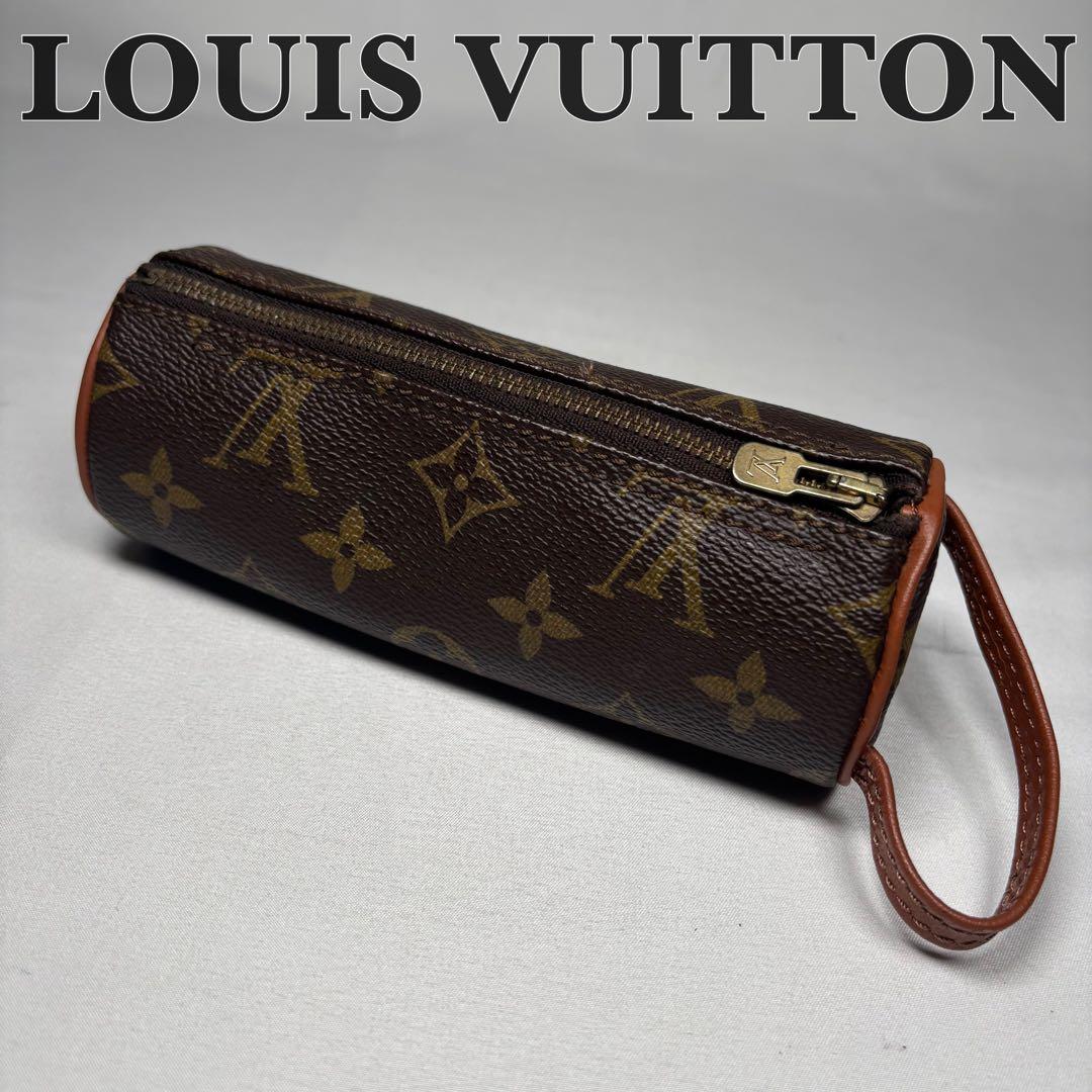 美品 ルイヴィトン マルチケース 小物入れ パピヨンポーチ モノグラム ブラウン