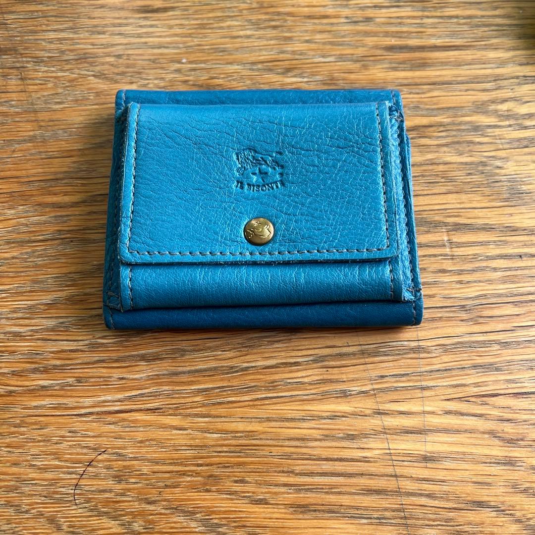 イルビゾンテ　トリフォルドウォレット　三つ折り財布 ティールブルー