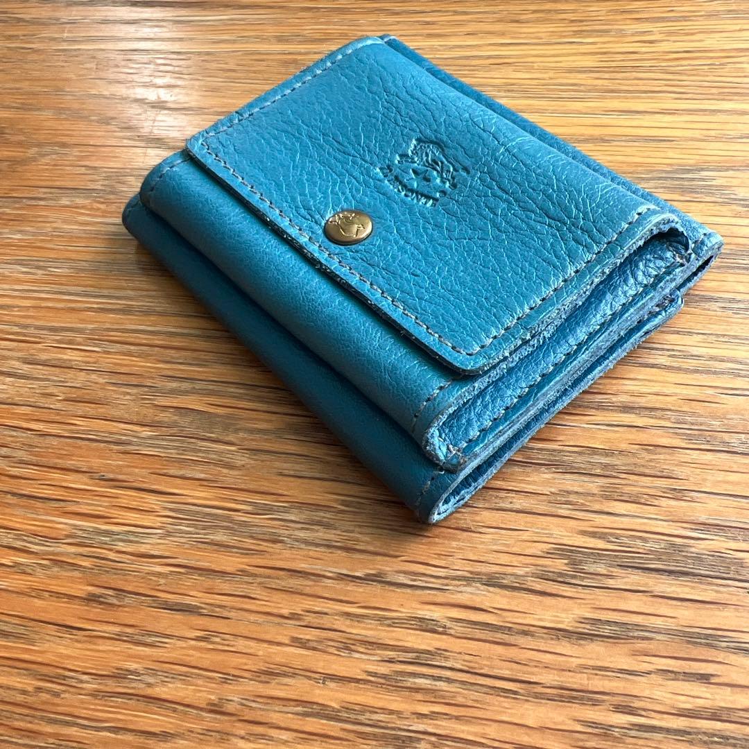 イルビゾンテ　トリフォルドウォレット　三つ折り財布 ティールブルー