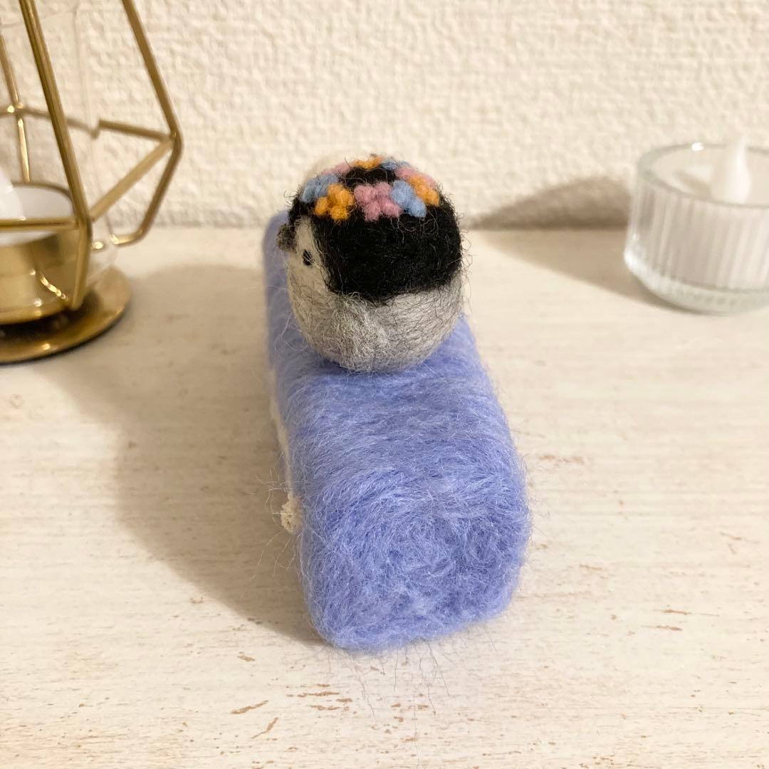 ペンギンさんとシマエナガさんのウェルカムインテリア　羊毛フェルト