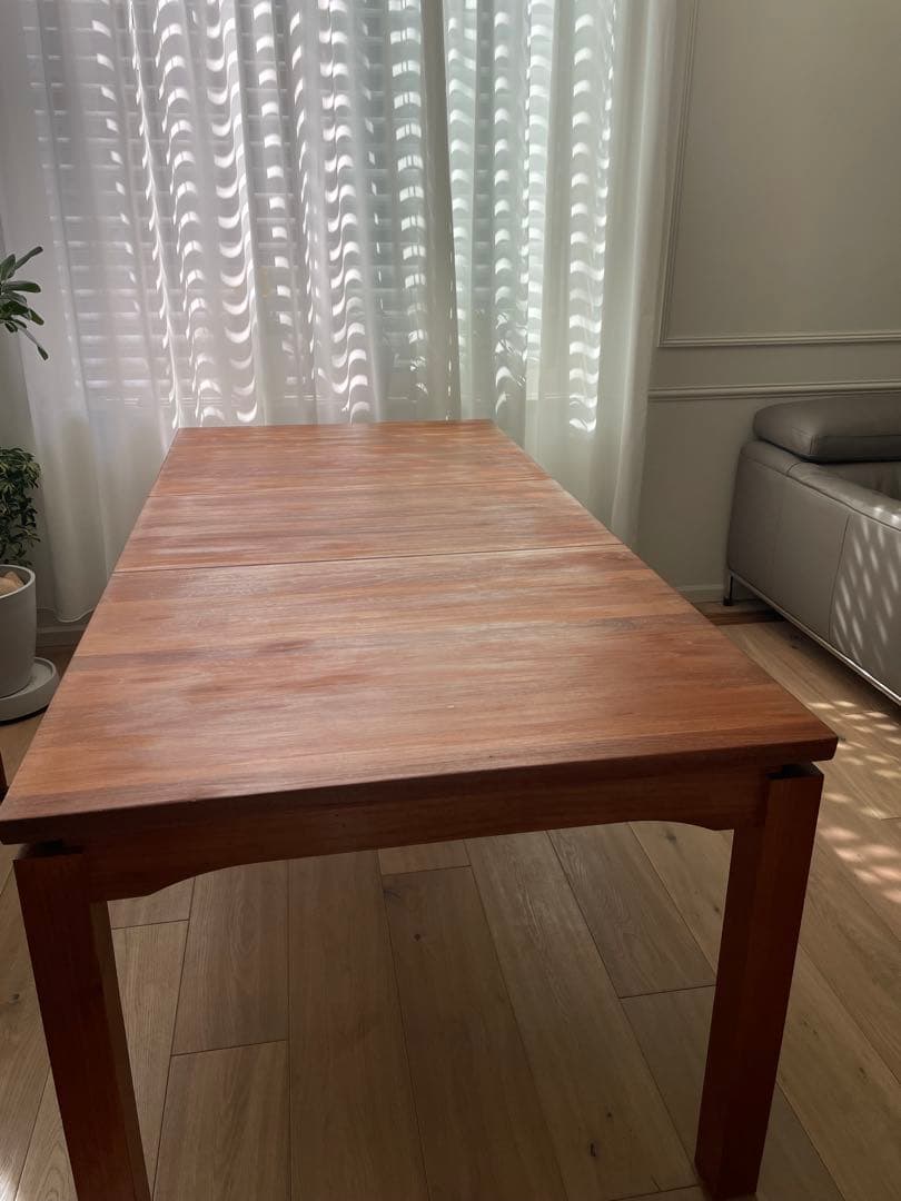 希少チーク　ダイニングテーブル1350からエクステンション1800