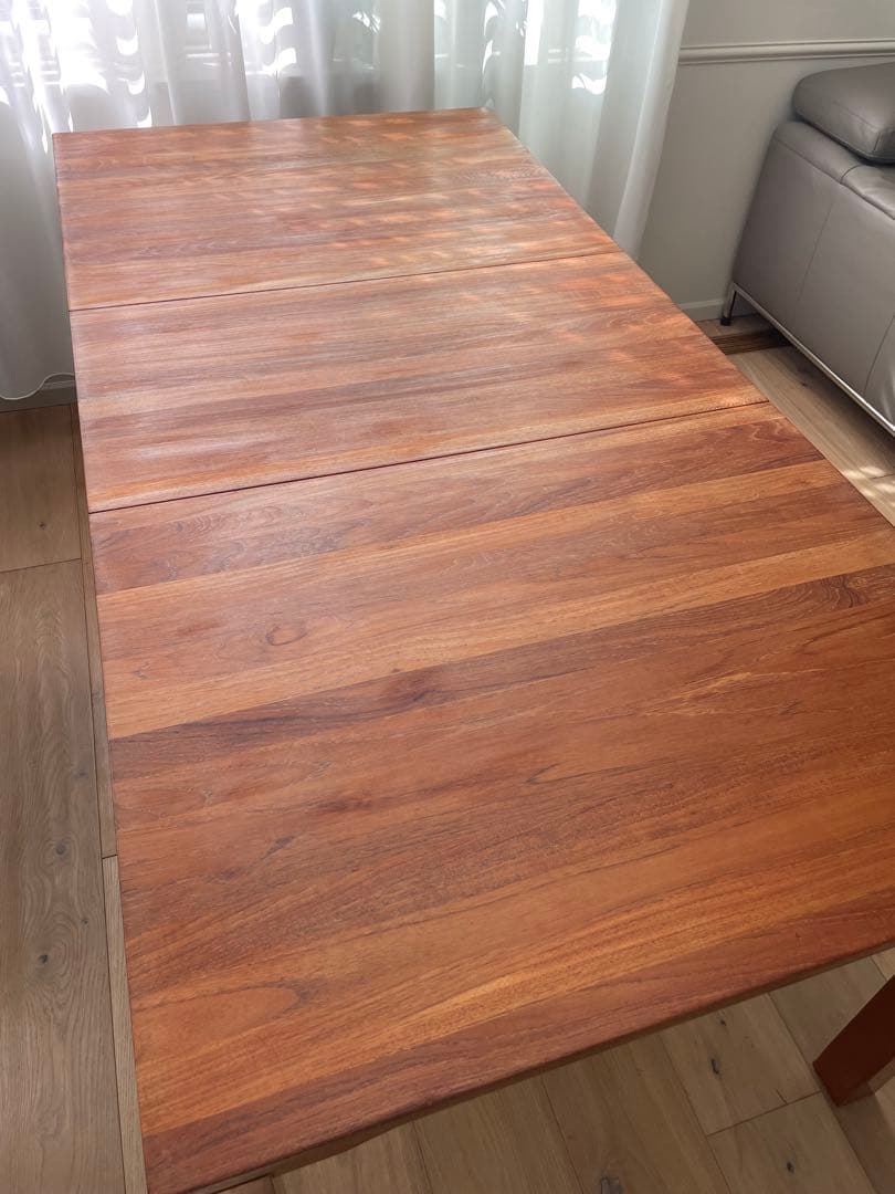 希少チーク　ダイニングテーブル1350からエクステンション1800