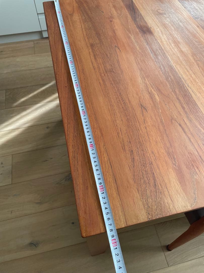 希少チーク　ダイニングテーブル1350からエクステンション1800