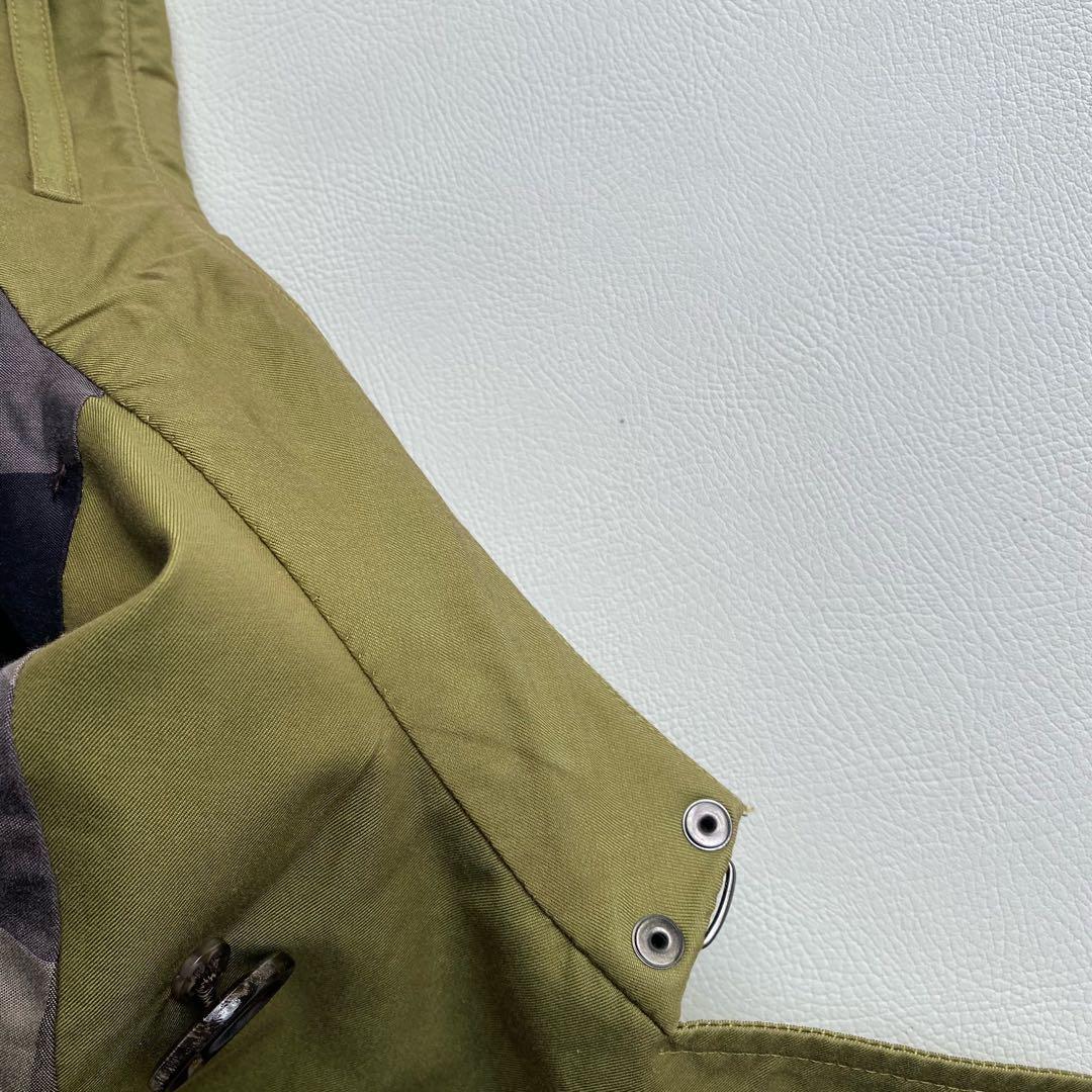 【未使用級/メガチェック】バーバリーロンドン トレンチ 46R カーキ