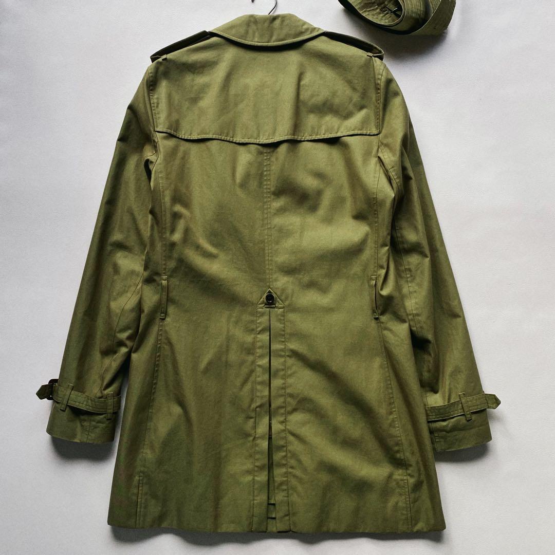 【未使用級/メガチェック】バーバリーロンドン トレンチ 46R カーキ
