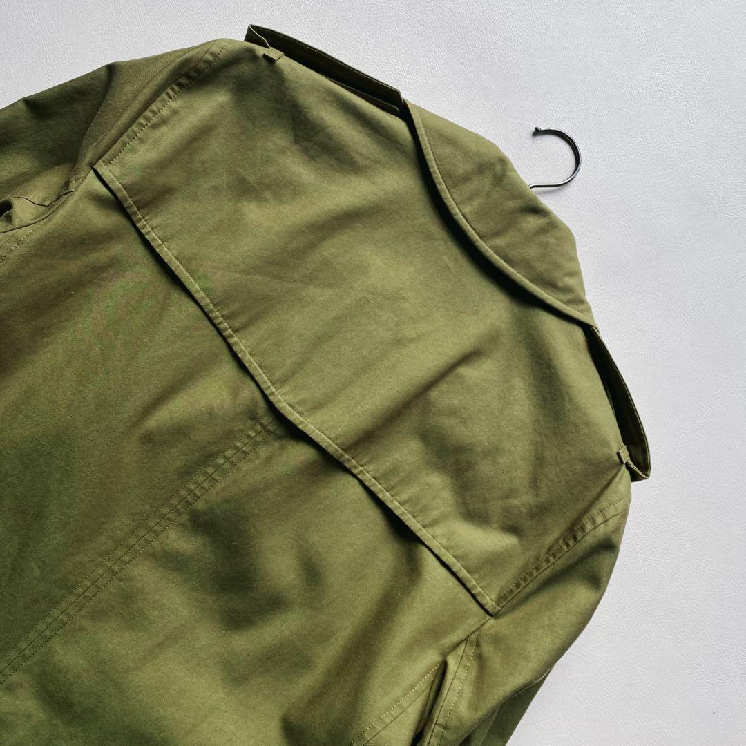 【未使用級/メガチェック】バーバリーロンドン トレンチ 46R カーキ