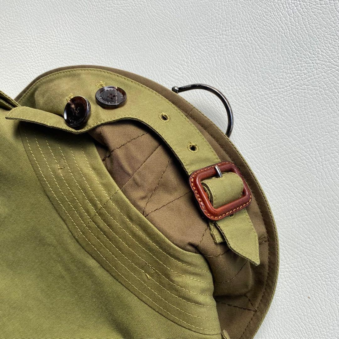 【未使用級/メガチェック】バーバリーロンドン トレンチ 46R カーキ