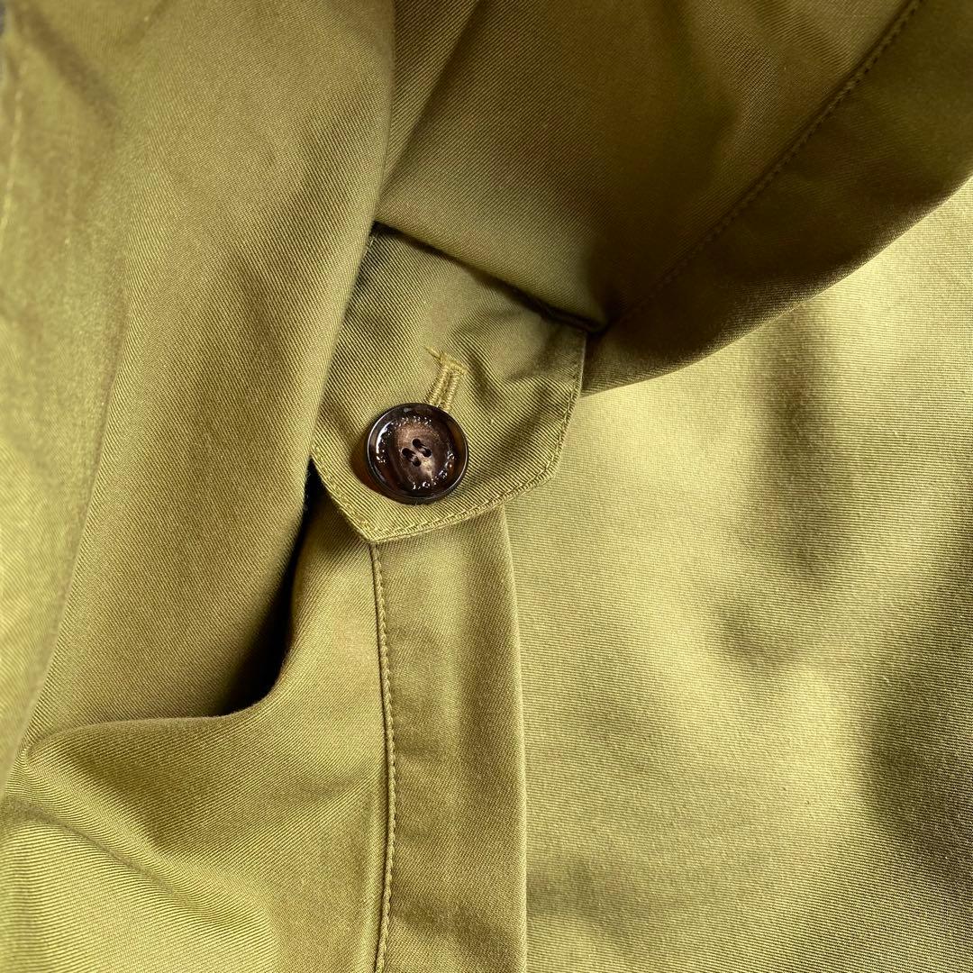 【未使用級/メガチェック】バーバリーロンドン トレンチ 46R カーキ