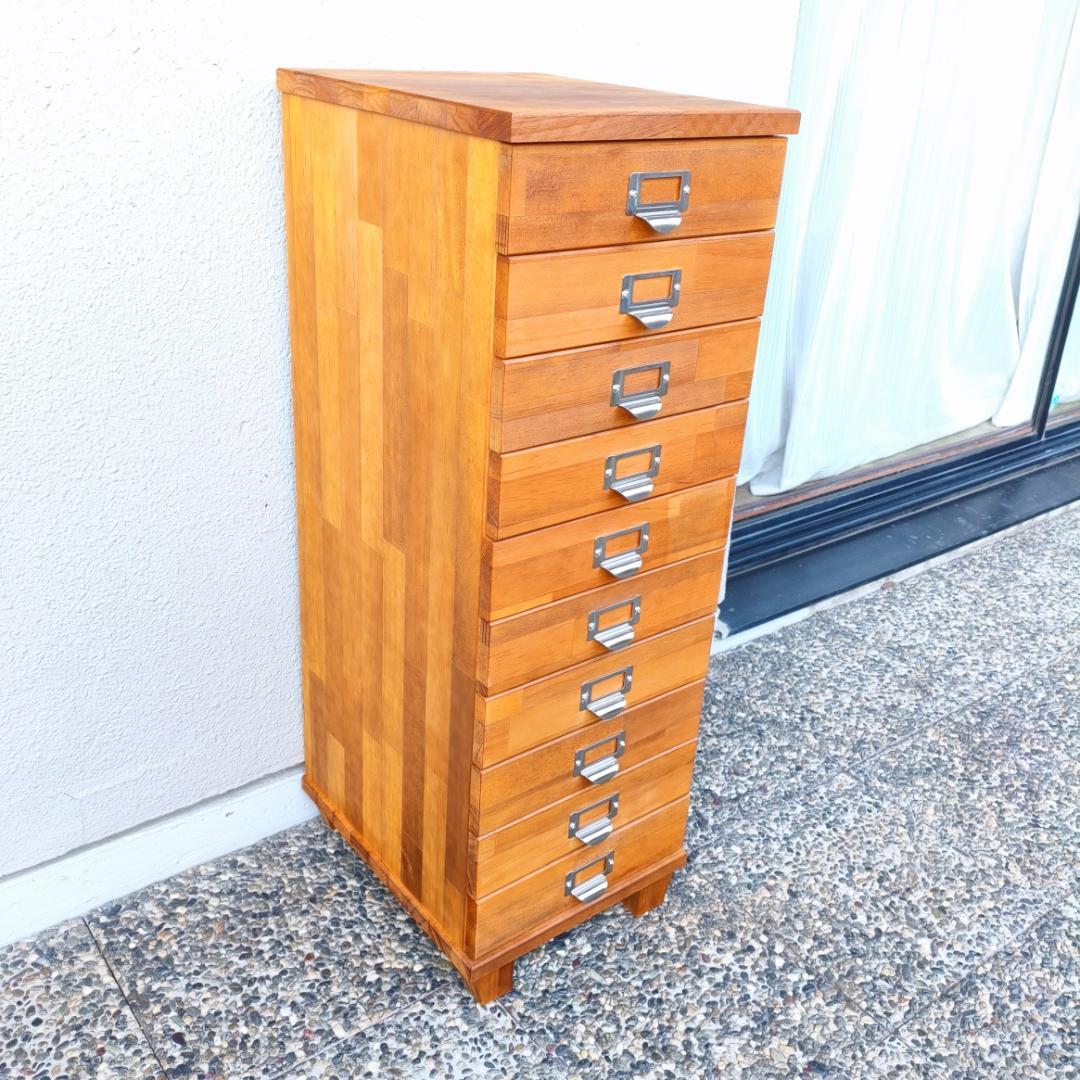 多段チェスト 10段 A4 書類 引き出し 収納 天然木製 ウッド 収納棚
