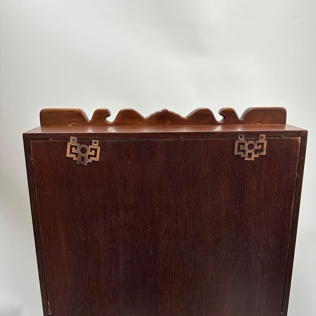 飾り棚 唐木 中国 古美術 アンティーク ビンテージ 鏡 壁掛け