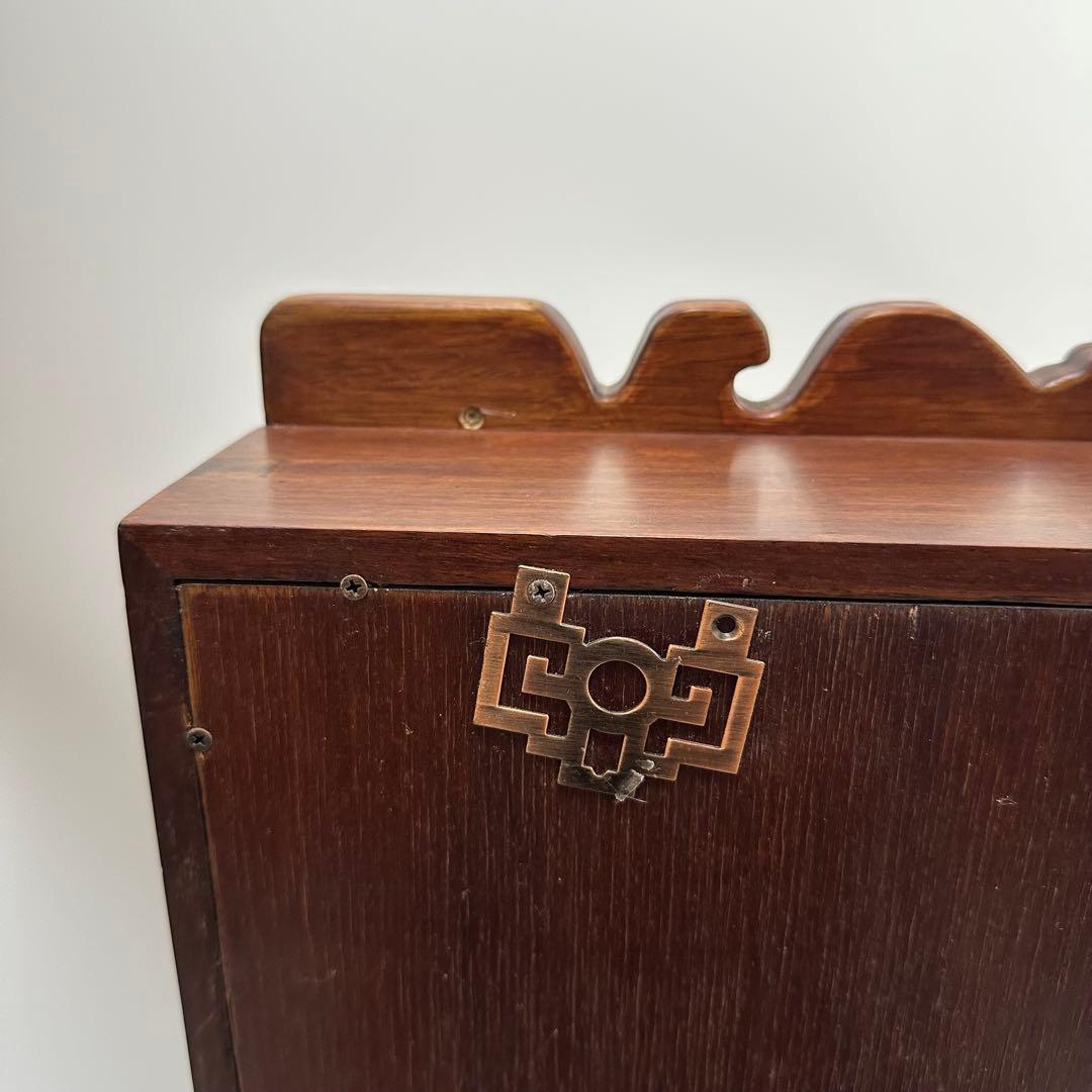 飾り棚 唐木 中国 古美術 アンティーク ビンテージ 鏡 壁掛け