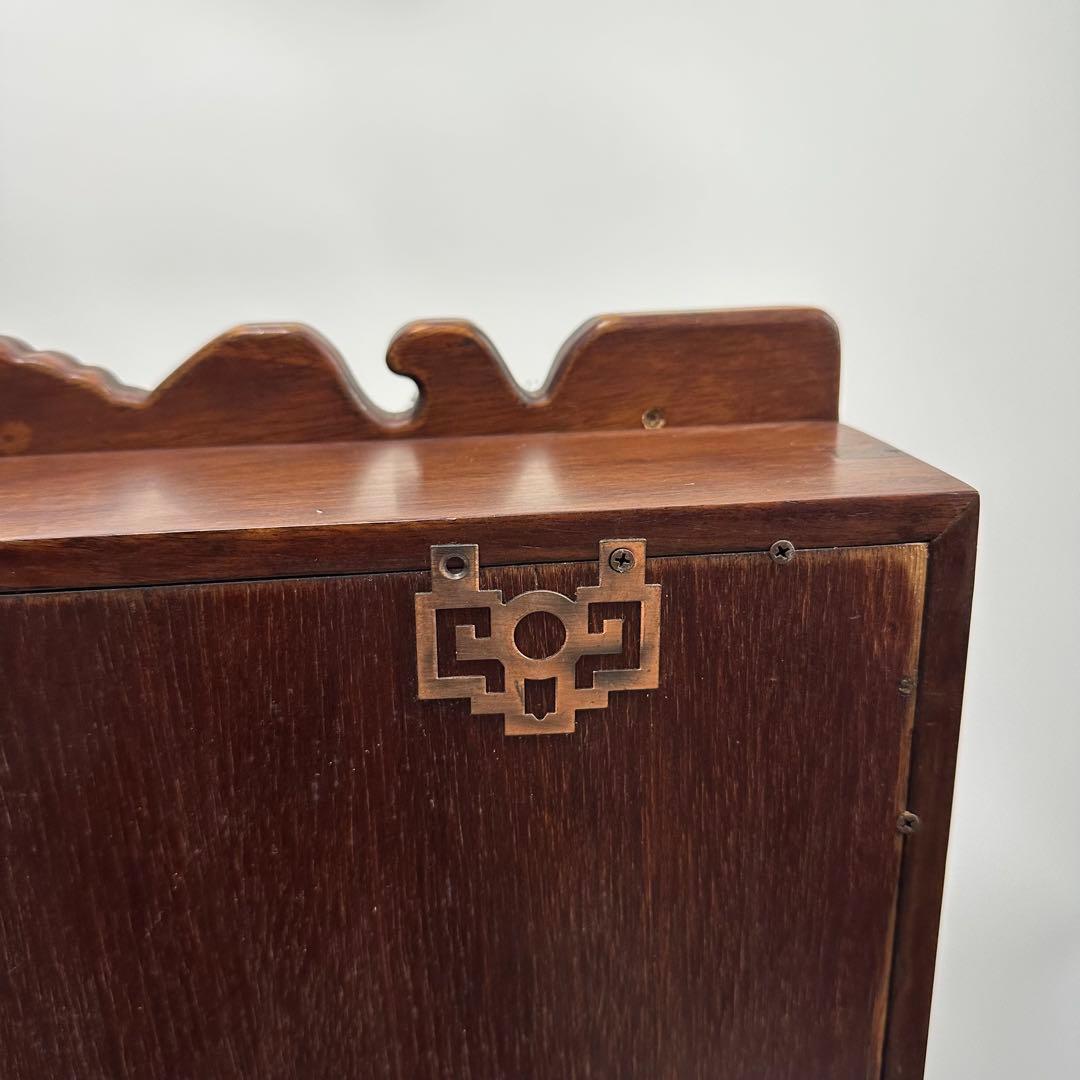 飾り棚 唐木 中国 古美術 アンティーク ビンテージ 鏡 壁掛け