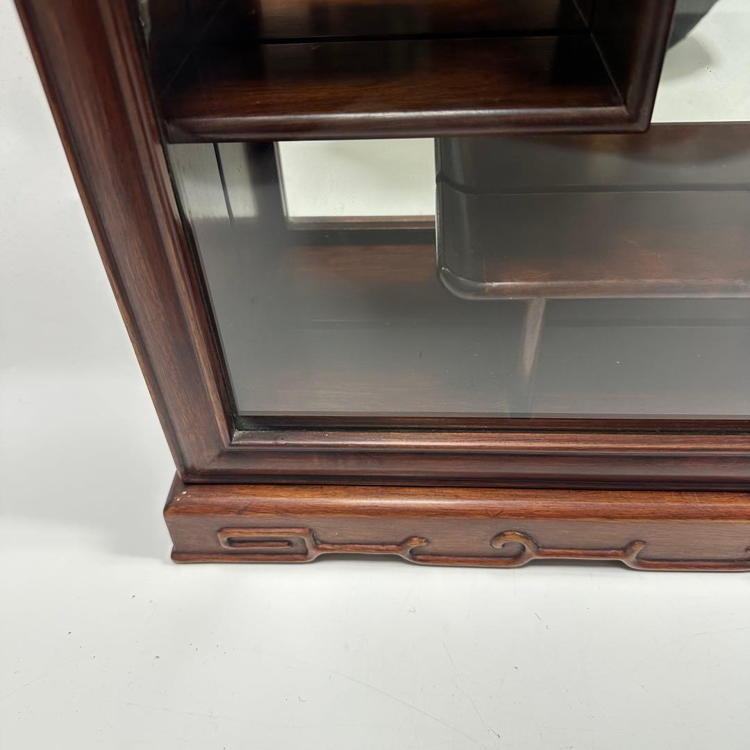 飾り棚 唐木 中国 古美術 アンティーク ビンテージ 鏡 壁掛け