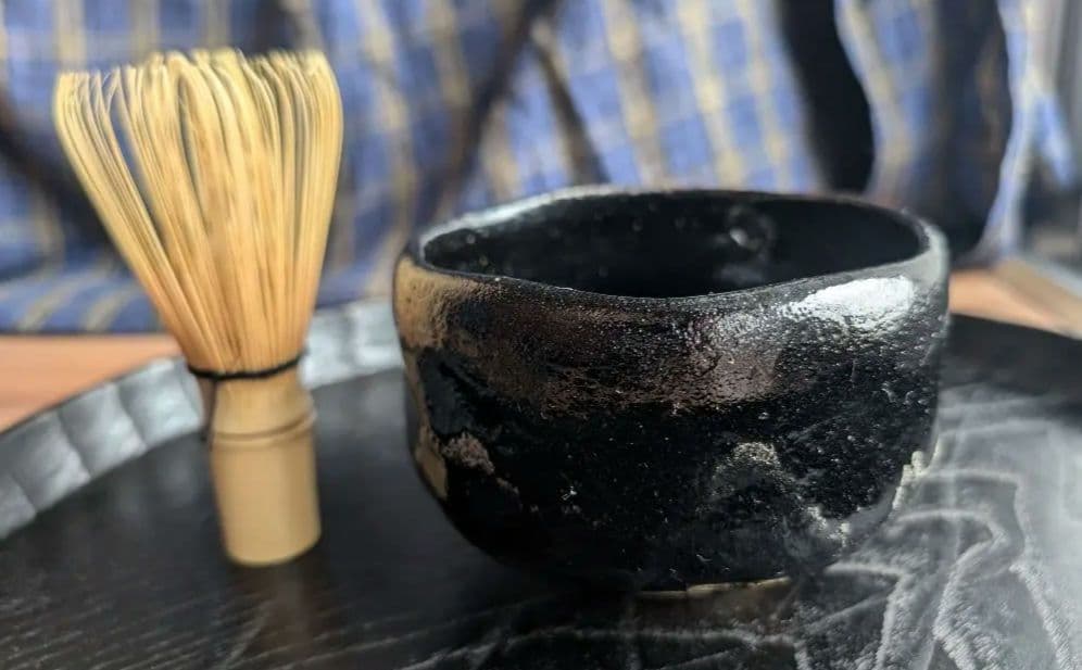 黒茶碗　九代大樋長左衛門作　共箱付き