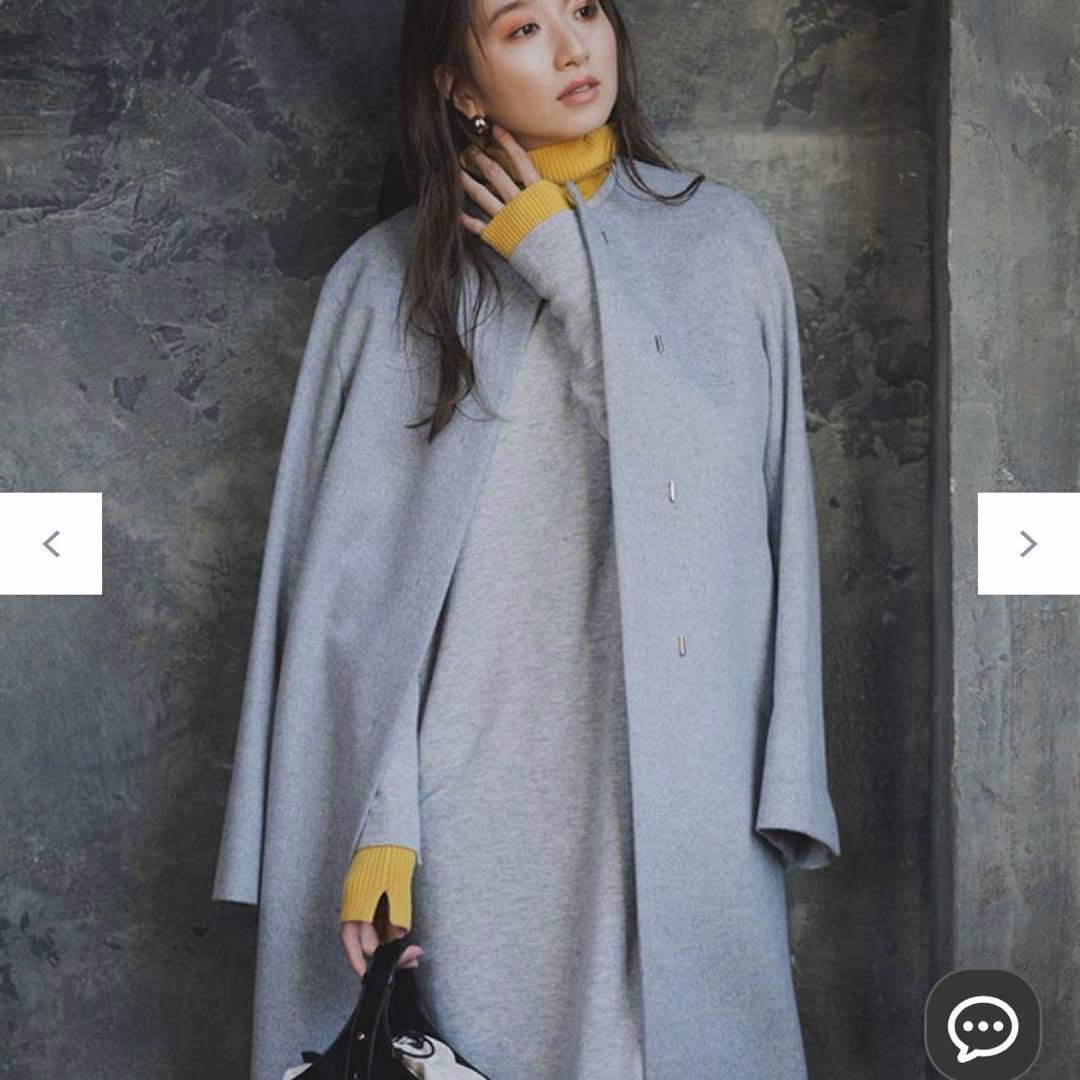 23区ウールカシミヤビーバーノーカラーコート