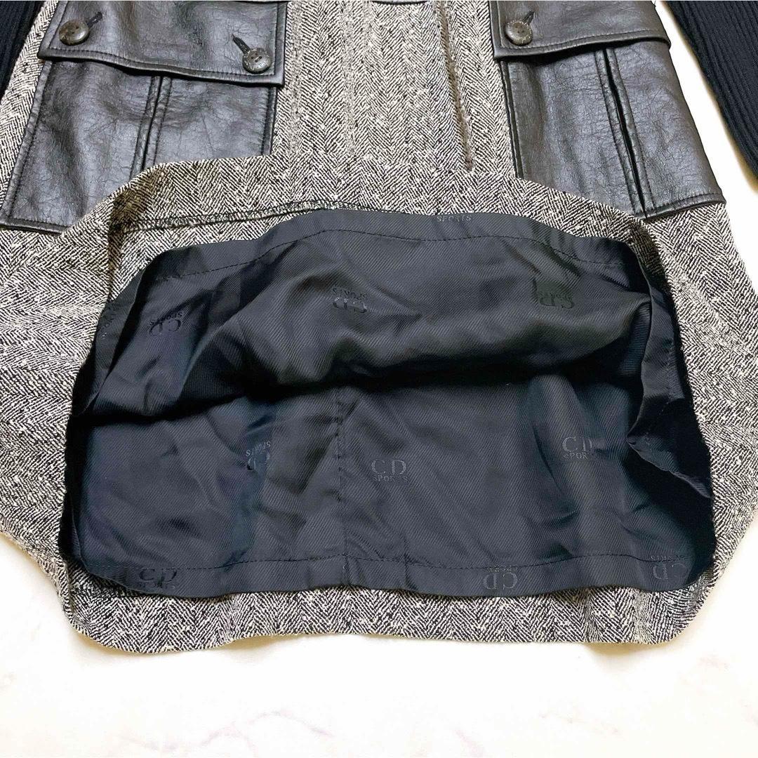 極美品 クリスチャン ディオールスポーツ ニット切替ワンピース ウール M