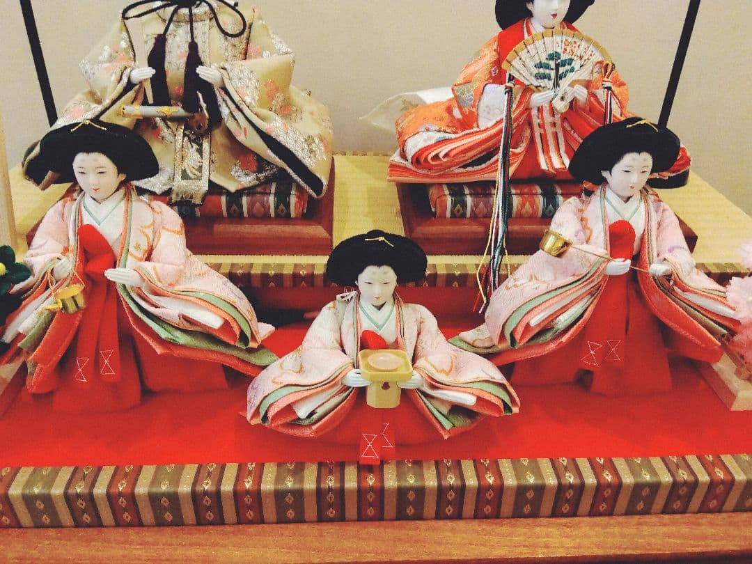 雛人形5人飾りガラスケース