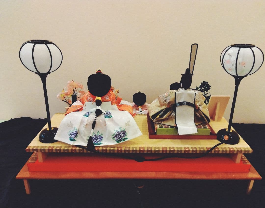 雛人形5人飾りガラスケース