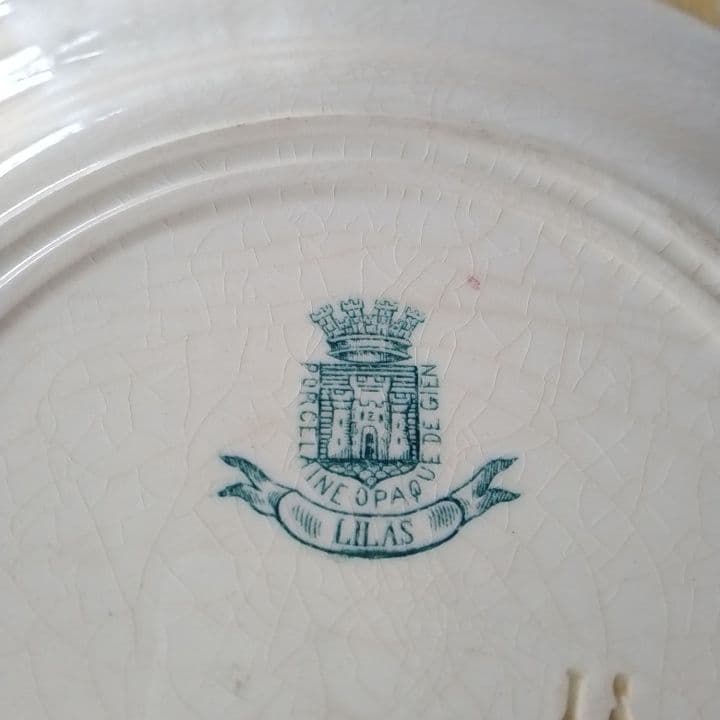 フランスアンティーク　ジアン　LILAS　ディナー皿