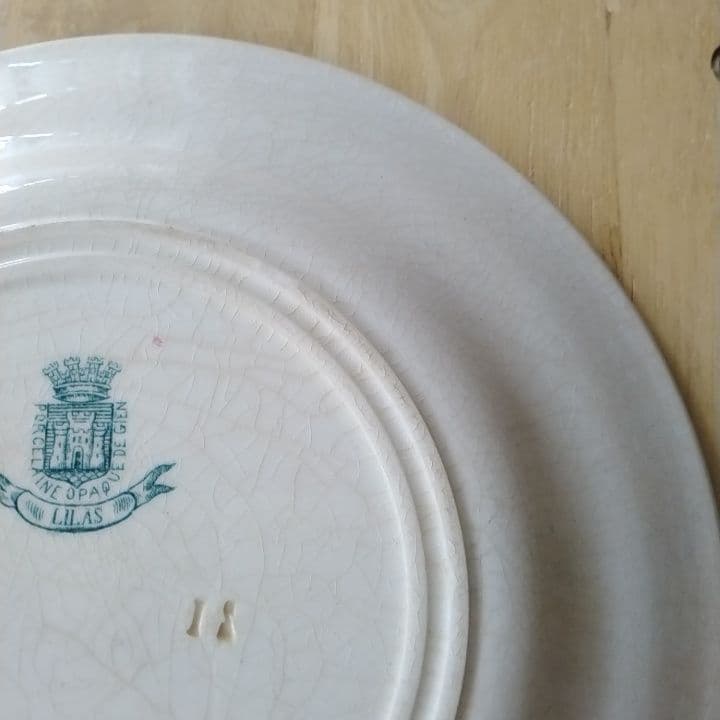 フランスアンティーク　ジアン　LILAS　ディナー皿