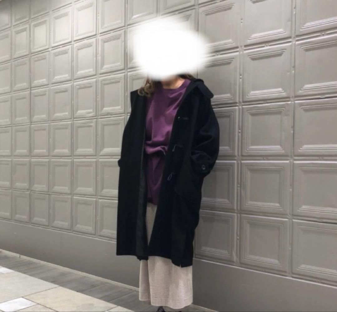 tenma180128　レイビームス　ドルマンダッフルコート　ブラック