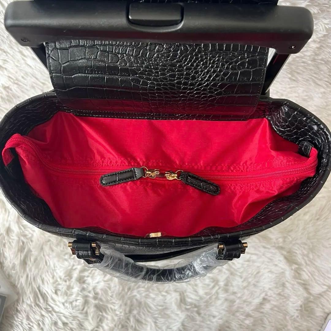 【新品未使用】SWANY スワニー キャリー クロコ型押し 黒 ４輪 Lサイズ