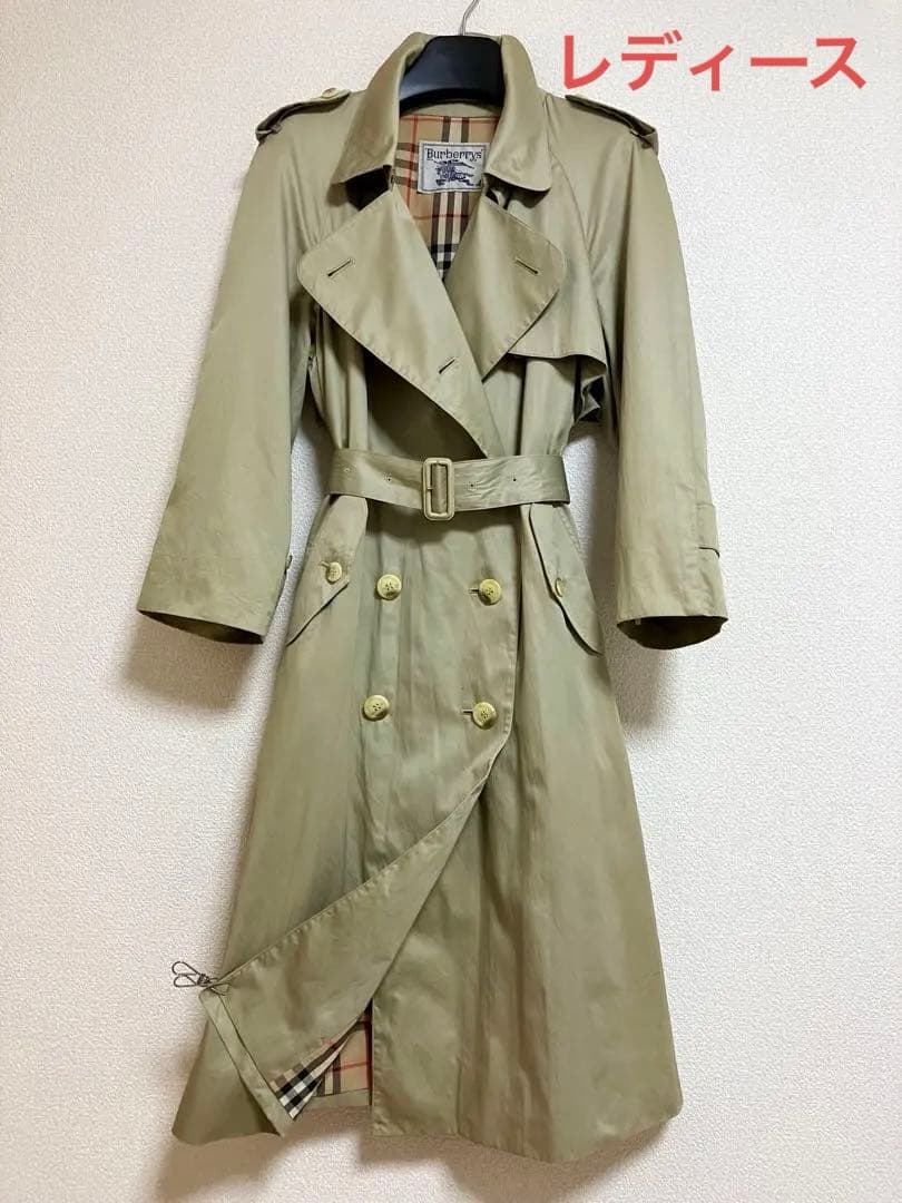 バーバリー　トレンチコート　ロング￼107 裏地ノバチェック総柄￼ ベルト XL