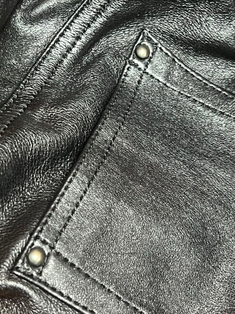 5351 POURLES HOMMES 5351プールオム レザーパンツ　黒　S