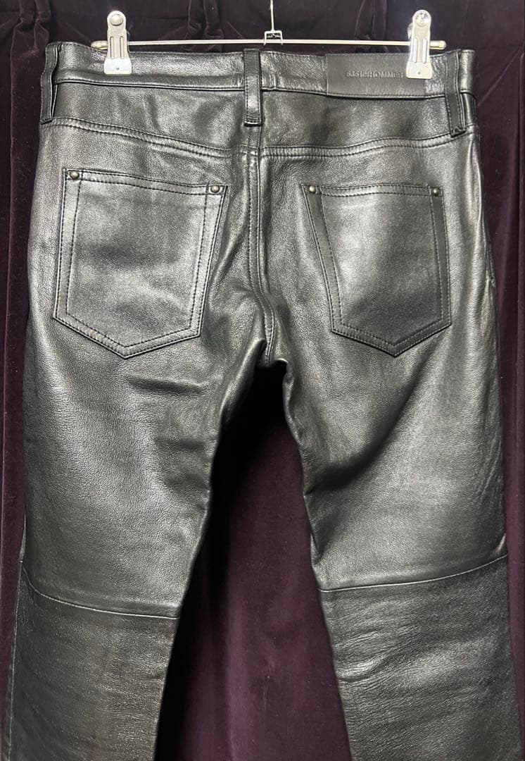 5351 POURLES HOMMES 5351プールオム レザーパンツ　黒　S