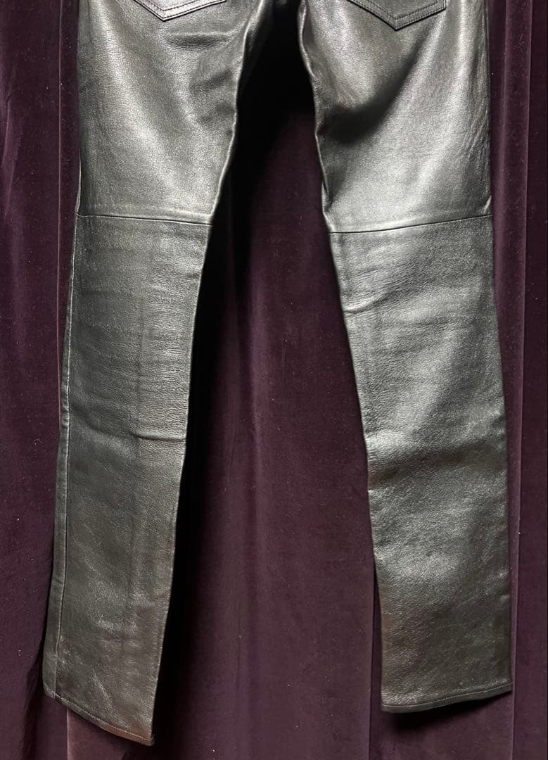 5351 POURLES HOMMES 5351プールオム レザーパンツ　黒　S