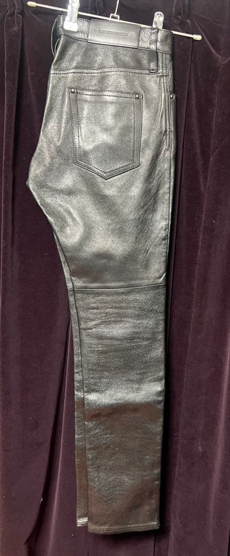 5351 POURLES HOMMES 5351プールオム レザーパンツ　黒　S