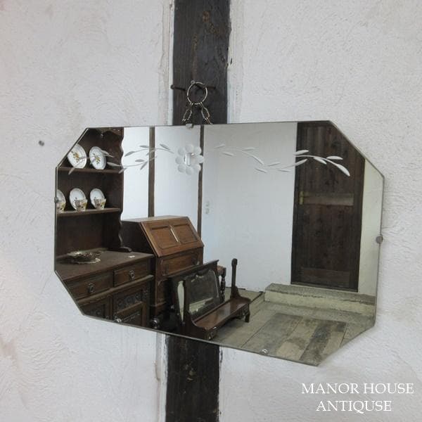 イギリス アンティーク 家具 ウォールミラー 壁掛け鏡 カフェ 英国 6406d