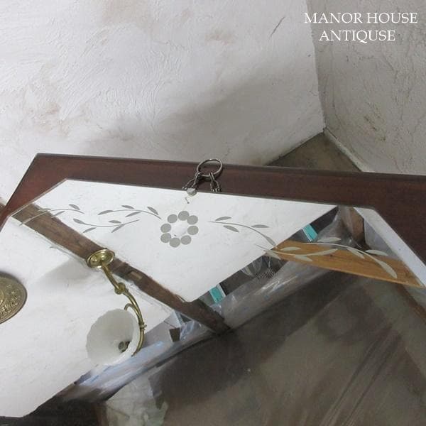 イギリス アンティーク 家具 ウォールミラー 壁掛け鏡 カフェ 英国 6406d