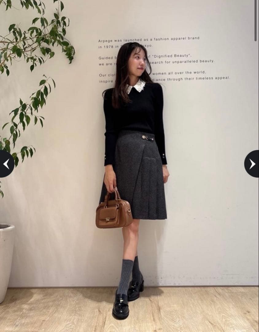 JUSGLITTYサイドプリーツミニスカート 黒　S