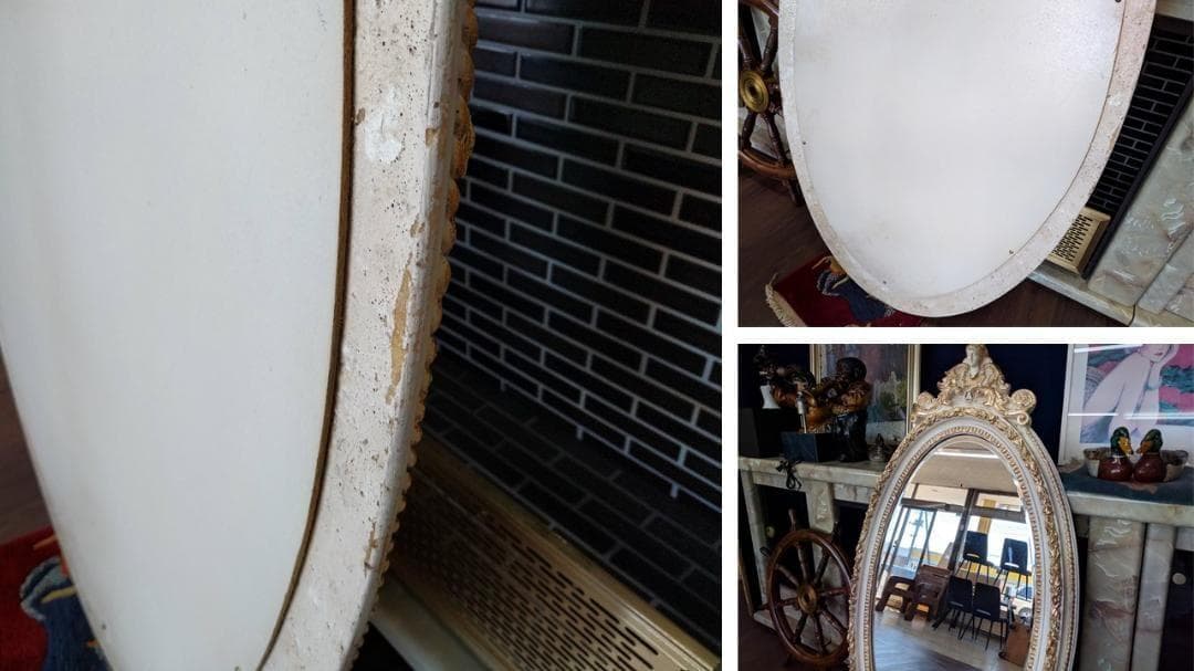 K44 ロシア製 アンティーク 楕円 全身鏡 壁掛けミラー