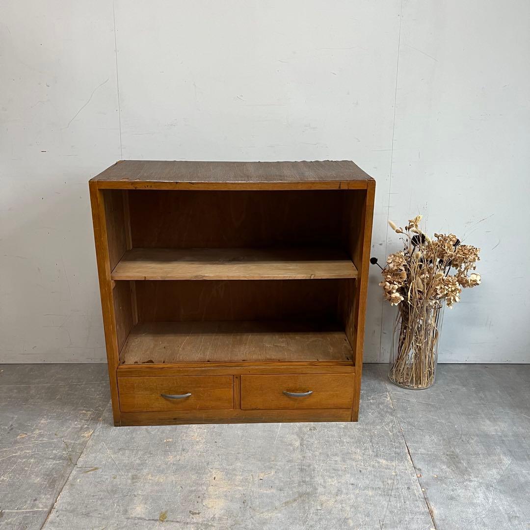 アンティーク 飾り棚 オープンラック 本棚 引き出し二杯 昭和レトロ z613