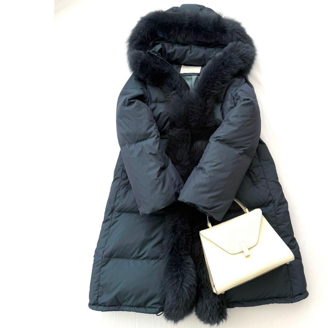 訳あり 極暖 フォックスファー大き目フードMYLAN ダウンコート 極上の着心地